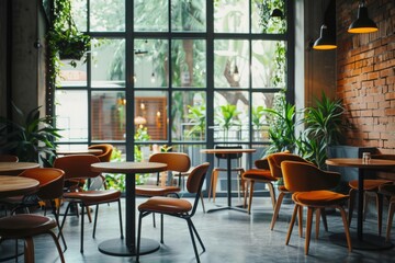 Fototapeta premium Interior of a empty modern cafe