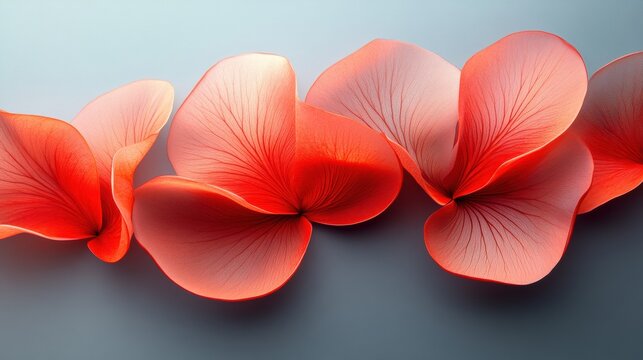 Abstract floral design with petals forming parabolic curves. Minimalist composition with text space