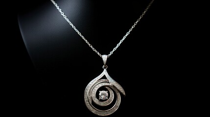 Fototapeta premium A photo of a modern diamond pendant necklace.