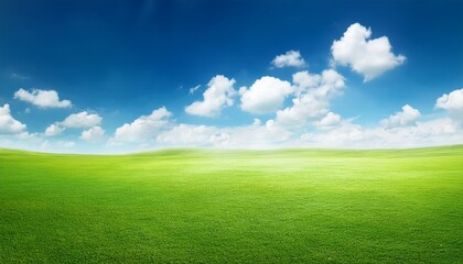 Fototapeta premium abstract blur beautiful green nature and blue sky white clouds wallpaper background