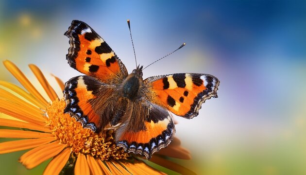 aglais urticae small tortoiseshell butterfly isolated by nature