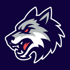 Wolf Head Vector Sports Mascot Logo – Fierce Wolf Team Emblem for Esports & Athletic Branding