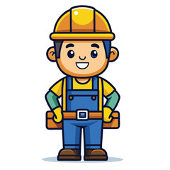 Fototapeta premium Construction Worker Cartoon 