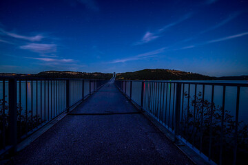Night Photography of the Bicycling Trail along the Chatcolet Lake, Idaho