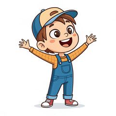 Fototapeta premium cartoon, boy, kid, vector, child, illustration, character, people, school, fun, smile, childhood, funny, children, drawing, smiling, student, person, sport, education, teenager, art
