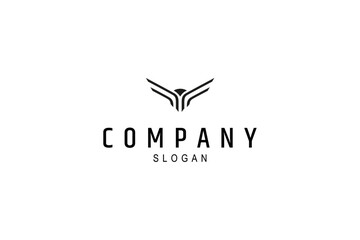 abstract phoenix bird wings logo in flat design style