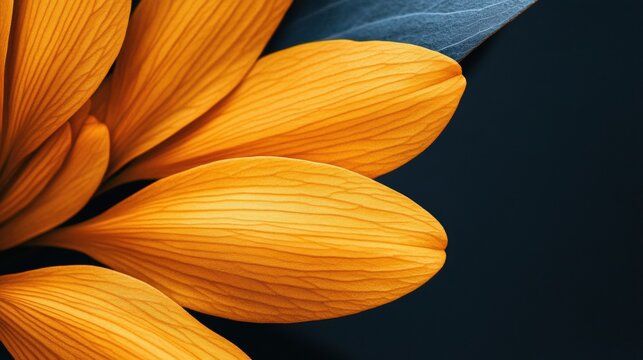 Abstract floral design with petals forming parabolic curves. Minimalist composition with text space