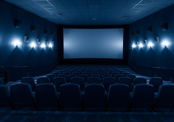 Obraz premium Modern Movie Theater with Empty Seats