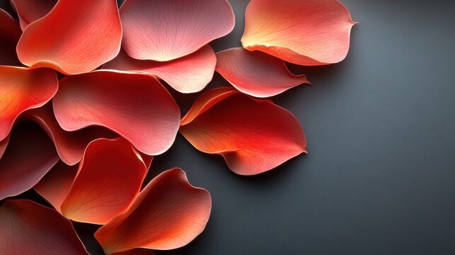 Abstract floral design with petals forming parabolic curves. Minimalist composition with text space