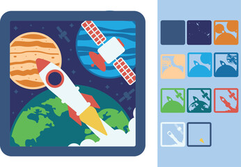 Space Exploration paper craft 3d multilayered crafting design
