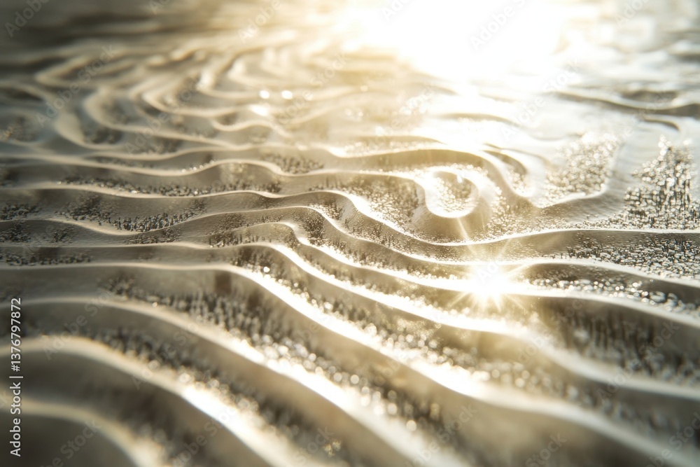 Poster captivating patterns of light and texture on a sandy surface during golden hour