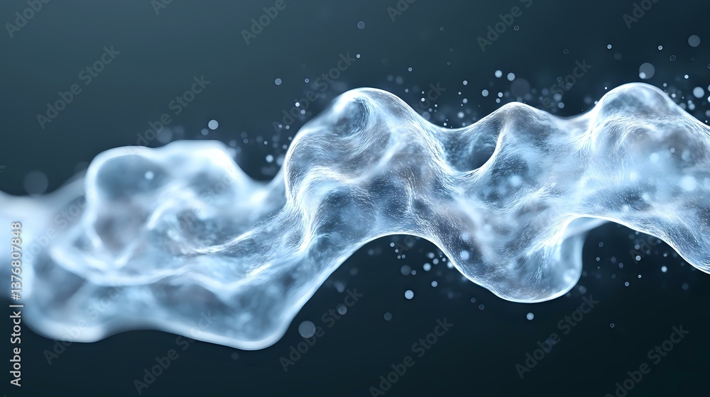 Poster ethereal white smoke swirls against dark background creating mystical flowing pattern with glowing p