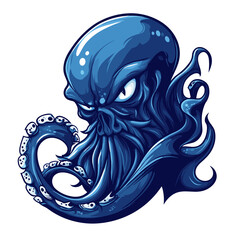 Unique esports vector logo featuring an underwater creature with distinctive tentacles in a side view perspective
