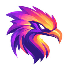 Naklejka premium Vibrant side view logo featuring a lightning phoenix, perfect for esports branding and team identities