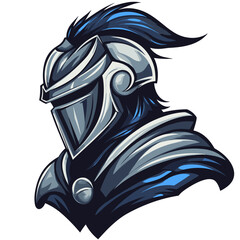 Unique esports vector logo featuring a ghostly knight in side view design