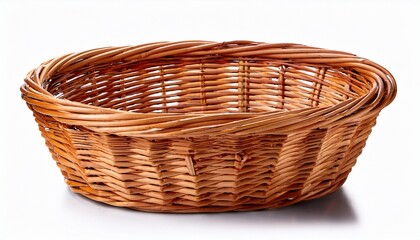 Fototapeta premium empty wicker basket isolated on transparent background