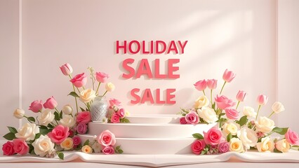 Ethereal Flower Floating Podium: Luxury Showcase in Bronze and Ivory