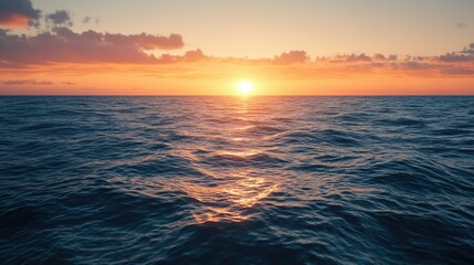 Obraz premium Calm waters with sun reflection on water surface.
