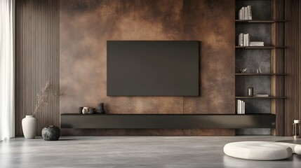 Modern Living Room Interior Blank Poster Mockup for Decor and Design Inspiration