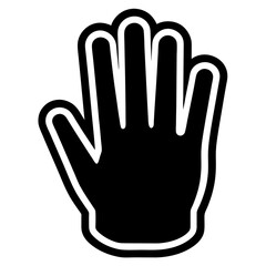 a line art vector illustration of black and white hand icon in white background