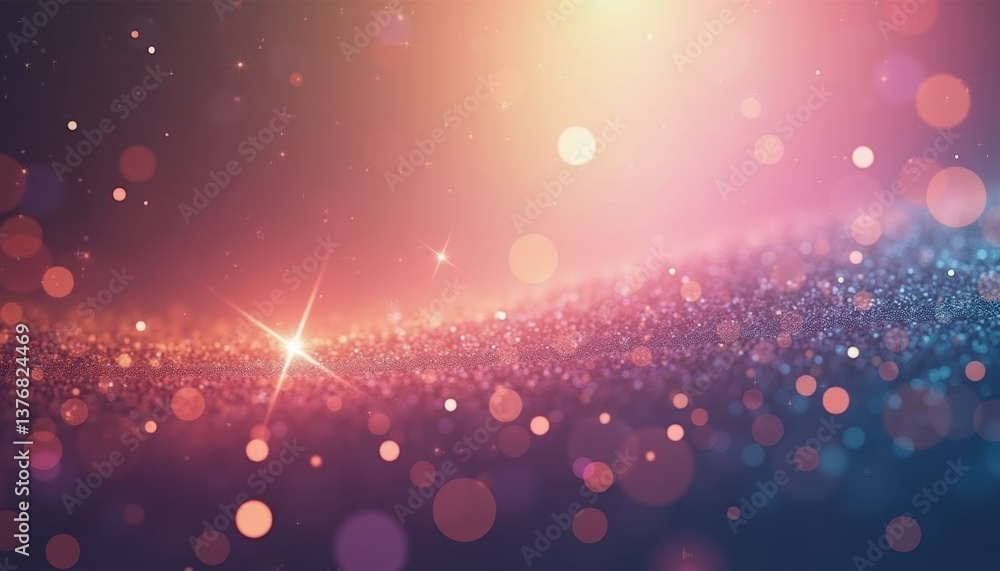 Poster colorful bokeh lights sparkling in a dreamy background
