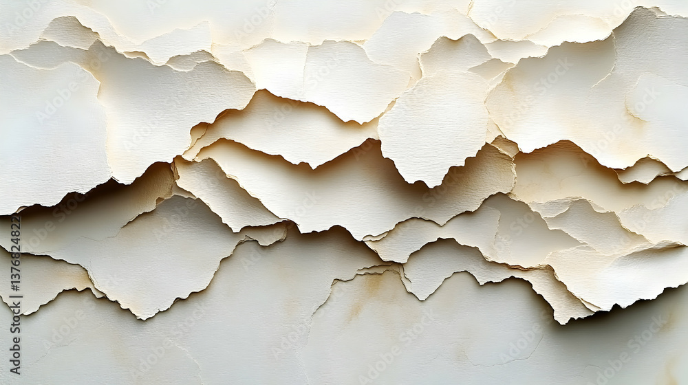 Poster white paper texture layers create depth and abstract patterns subtle shadows bring out the textured 