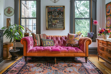 eclectic home decor, enter a diverse haven filled with historical and stylish items add intricate details and contemporary art to enrich the story