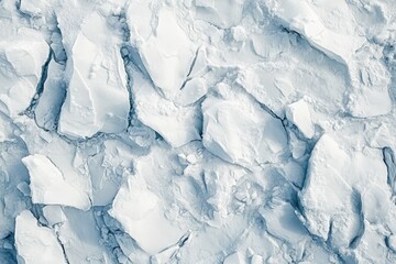 Obraz premium Cracks in blue ice with rough texture.