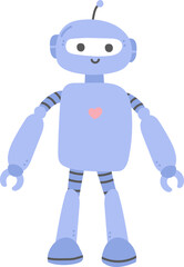 Friendly Robot with Heart Symbol