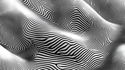 Abstract Black and White Wavy Lines Illusion