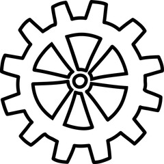 Obraz premium Gear with Spokes Outline