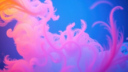 Fototapeta premium Abstract Pink Smoke Swirling on Blue Gradient Background for Artistic Design