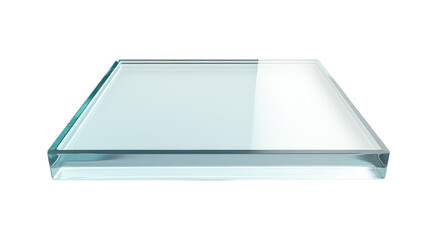 clear glass slab on transparent background