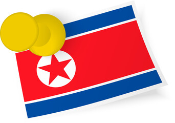 North Korea Flag Pinned