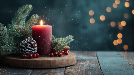 Table background of free space for your decoration and christmas winter background
