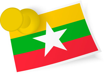 Myanmar Flag Pinned