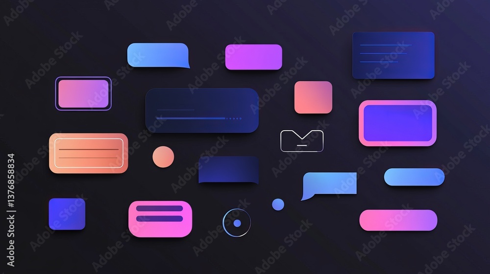 Poster abstract gradient shapes modern design background digital art colorful ui elements vector illustrati