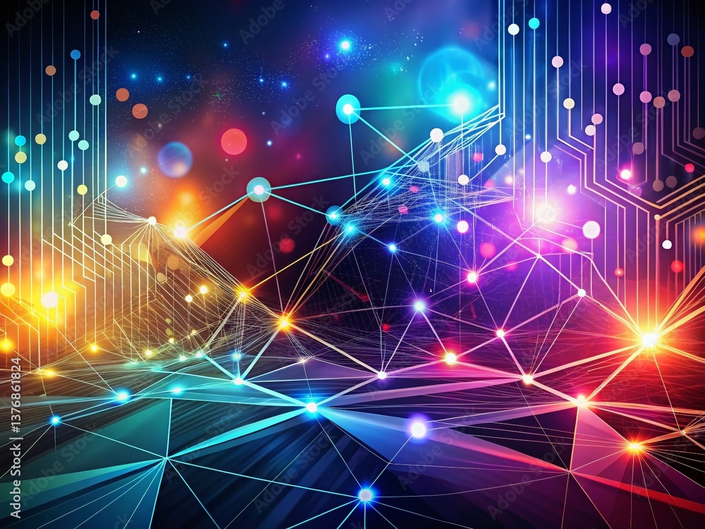 Aufkleber abstract minimalist automation technology background: geometric shapes and lines representing ai & r