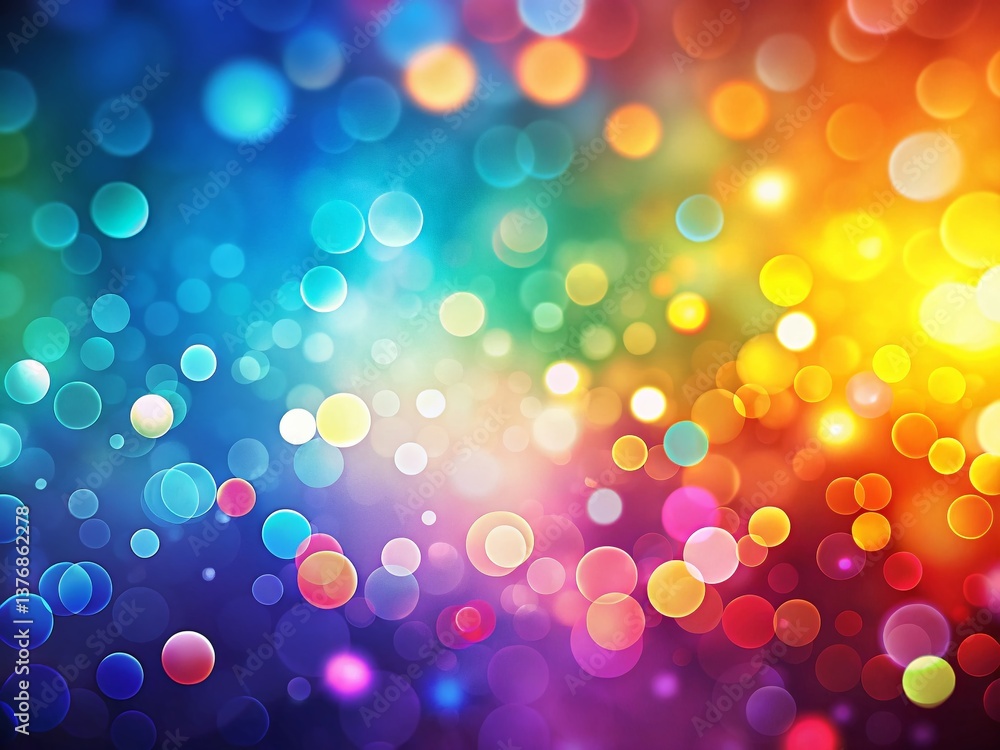 Poster abstract pixel gradient bokeh background, soft focus colorful digital art
