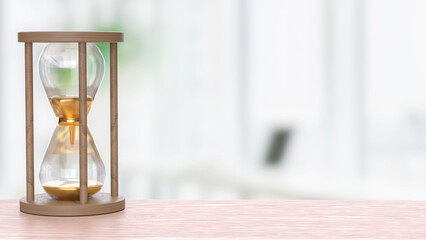 The Sand clock for Time concept 3d Rendering..