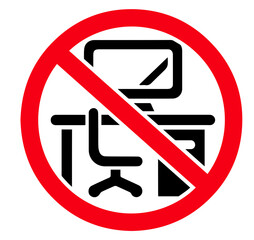 No empty computer desk icon