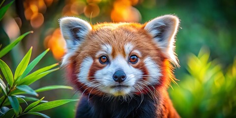 Adorable Red Panda Close-Up: High-Definition Wildlife Stock Photo