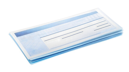 stack of blank cheques isolated png transparent cutout