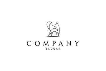 wolf logo with abstract linear design style