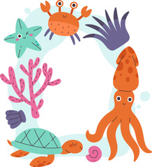 Cute Underwater Animal Frame