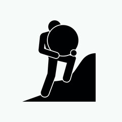 Effort Icon. Hard Work Symbol. 
