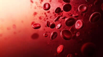 Anemia Blood Cells on Red Background &ndash; Hematology Concept