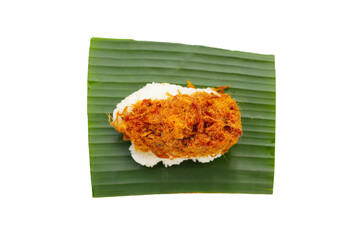 Sticky rice with flossy pork