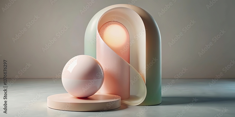Aufkleber abstract pastel forms with internal light source