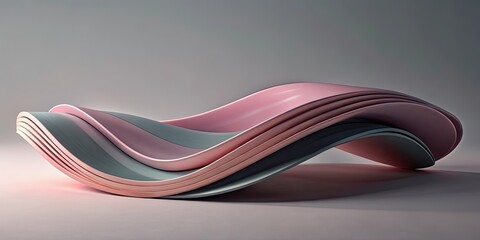 Abstract Pink and Blue Wave Forms